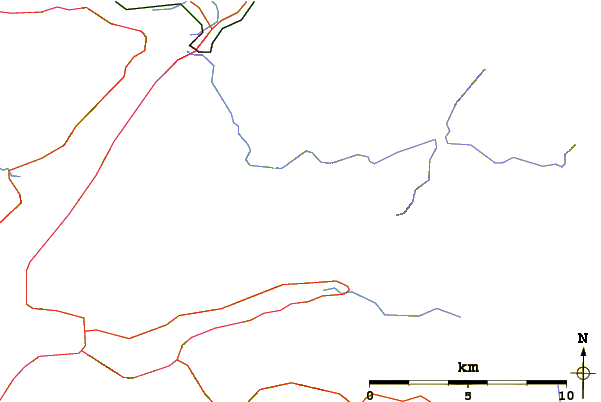 Roads and rivers around Sgurr a' Mhaim