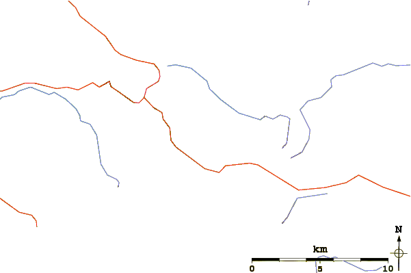 Roads and rivers around Sgùrr na Càrnach