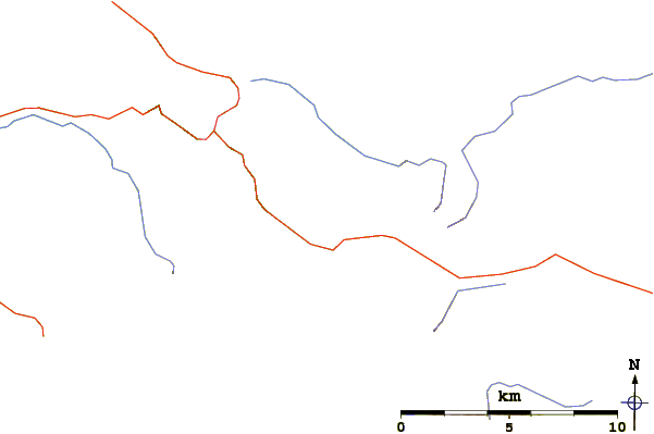 Roads and rivers around Sgùrr na Ciste Duibhe