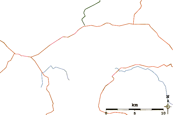 Roads and rivers around Sgurr na Coinnich