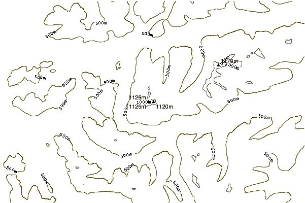 Mountain peaks around Sgùrr nan Ceathramhnan