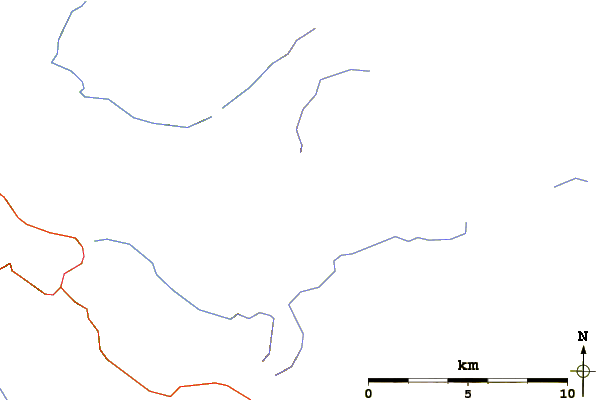 Roads and rivers around Sgùrr nan Ceathramhnan