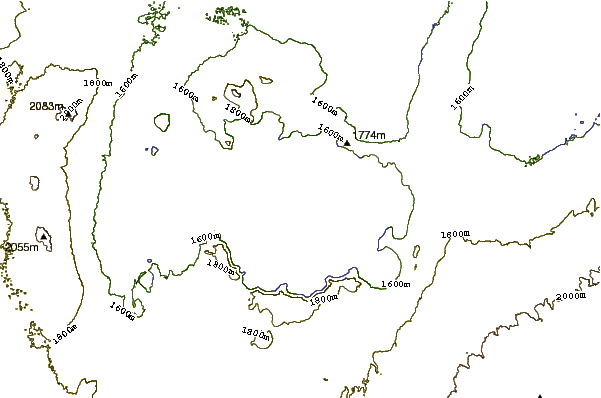 Mountain peaks around Shala