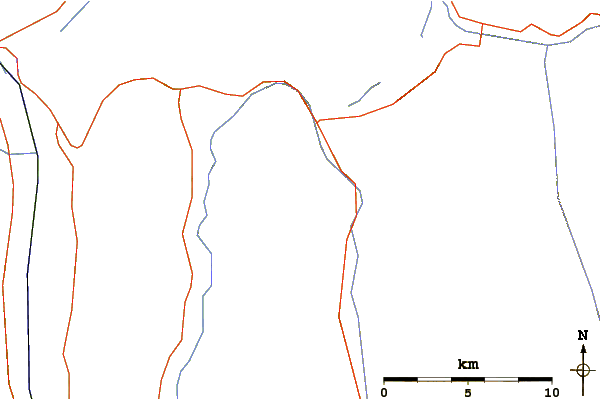 Roads and rivers around Shark Tooth Mountain (British Columbia)