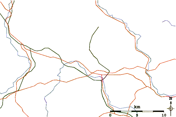 Roads and rivers around Sharp Haw