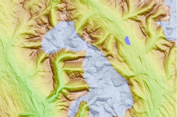 Surf breaks located close to Shedin Peak (Atna Range)