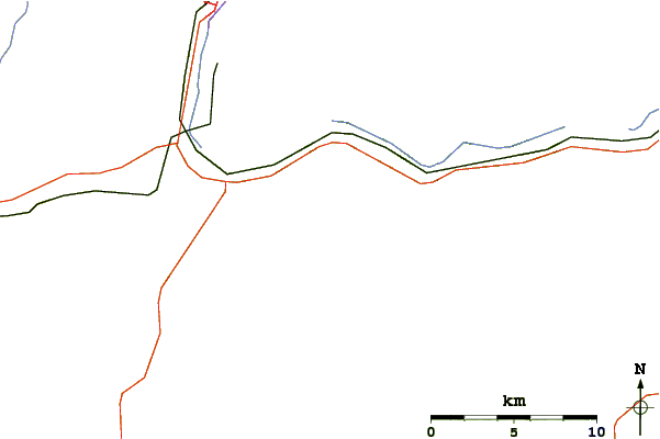 Roads and rivers around Shelburne Moriah Mountain