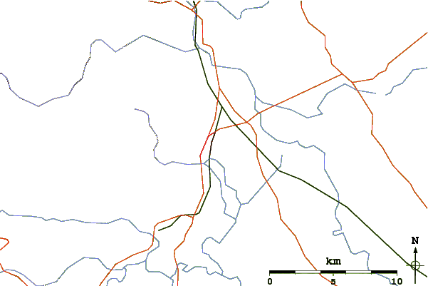 Roads and rivers around Shelf Bank