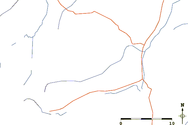 Roads and rivers around Sherburne Peak