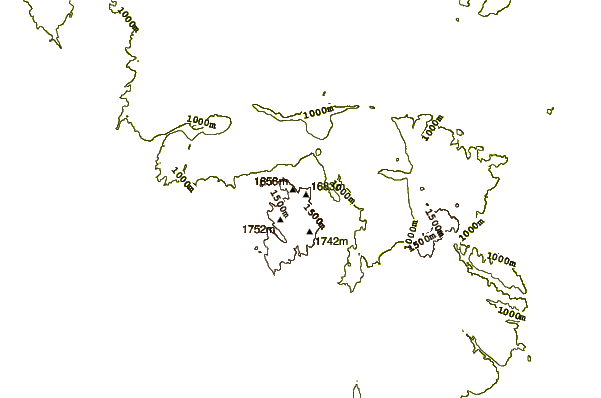 Mountain peaks around Shere Hills