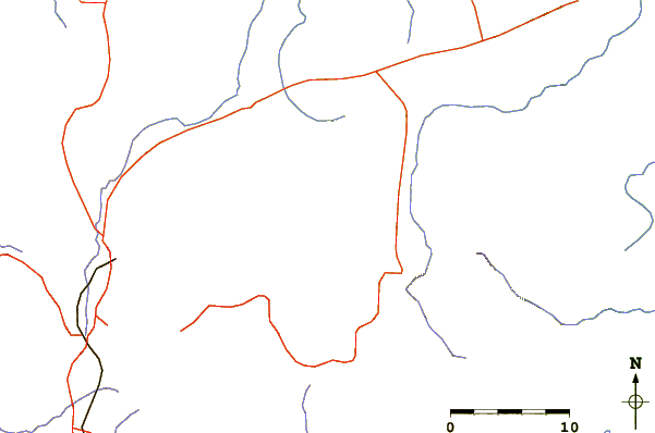 Roads and rivers around Shere Hills