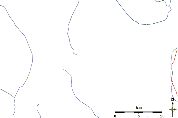 Roads and rivers around Sherpa Peak