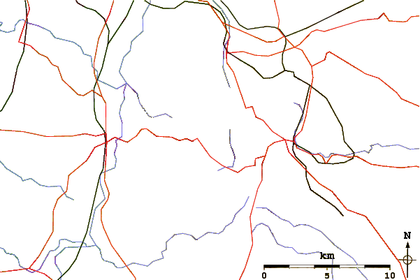 Roads and rivers around Shining Tor