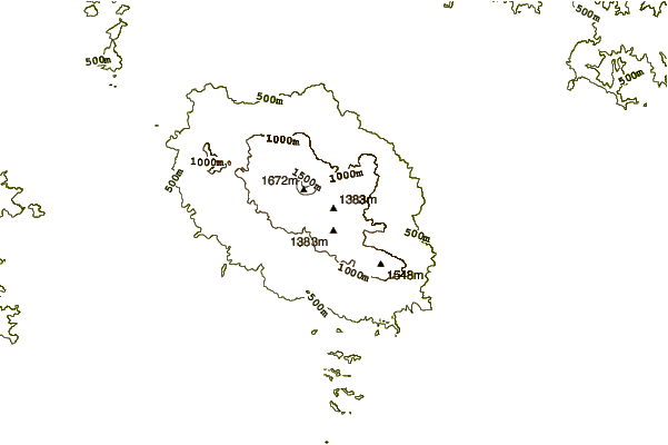 Mountain peaks around Shinmoedake