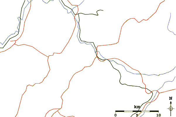 Roads and rivers around Shiribetsu