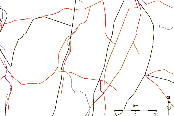 Roads and rivers around Short Mountain (Connecticut)