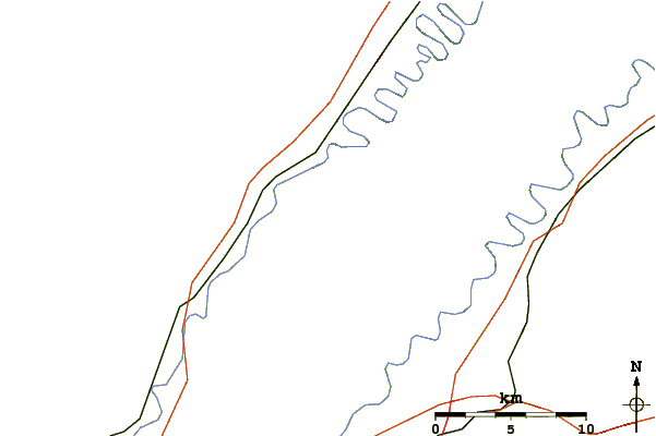 Roads and rivers around Short Mountain (Virginia)