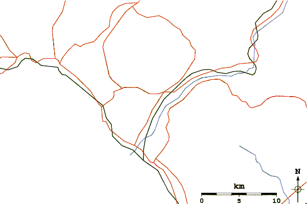 Roads and rivers around Showashinzan