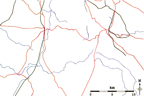 Roads and rivers around Shutlingsloe