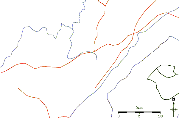 Roads and rivers around Sidneys Knob