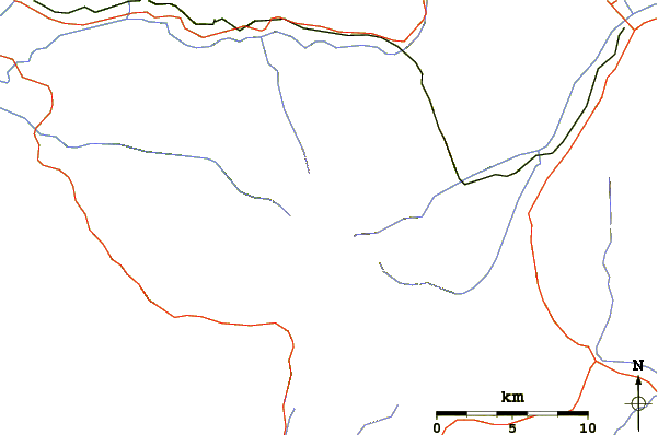 Roads and rivers around Sierra Nevada (stratovolcano)