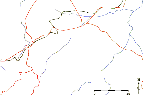 Roads and rivers around Sierra de Caballos