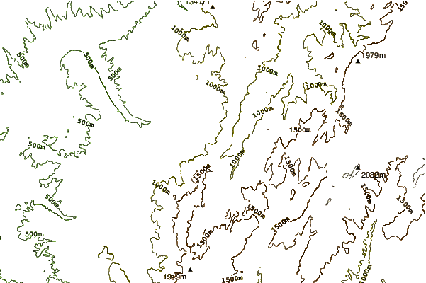 Mountain peaks around Sierra de Cazorla