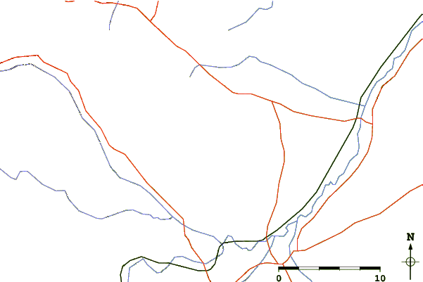 Roads and rivers around Peña de las Armas