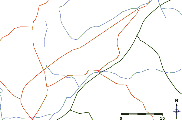 Roads and rivers around Sierra de Orihuela