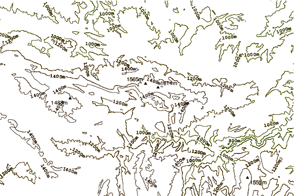 Mountain peaks around Sierra de San Just