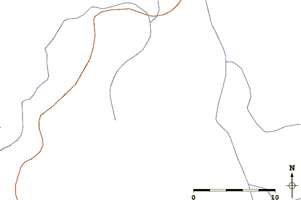 Roads and rivers around Sierra de Sangra