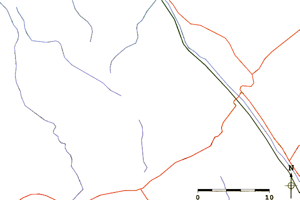 Roads and rivers around Sierra de Santa Cruz, Aragon