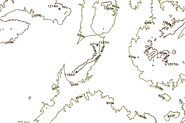 Mountain peaks around Sierra del Mugrón