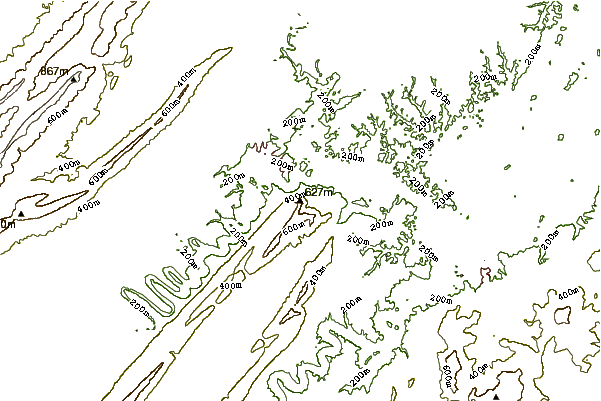 Mountain peaks around Signal Knob (Virginia)