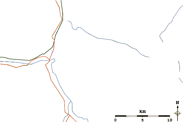 Roads and rivers around Signal Mountain (Alberta)