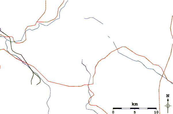 Roads and rivers around Signal Mountain (Vermont)