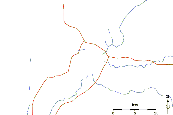 Roads and rivers around Signal Mountain (Wyoming)