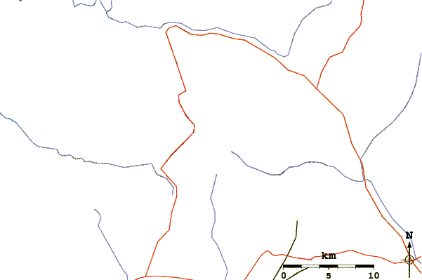 Roads and rivers around Signal Peak