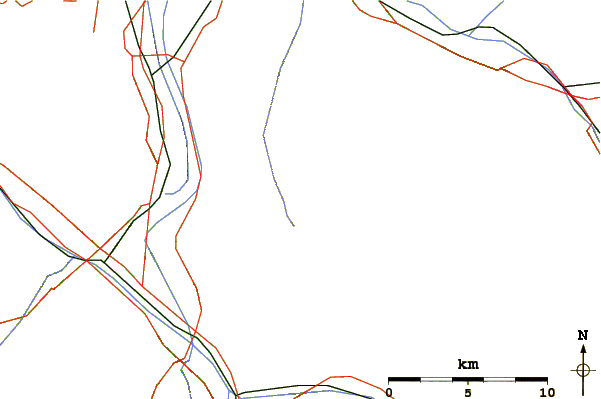 Roads and rivers around Silberhorn (Liechtenstein)