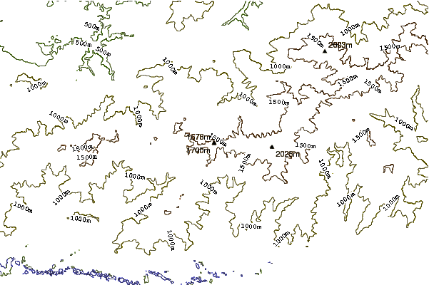 Mountain peaks around Silers Bald