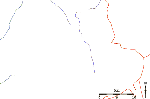 Roads and rivers around Silver Peak (El Dorado County, California)