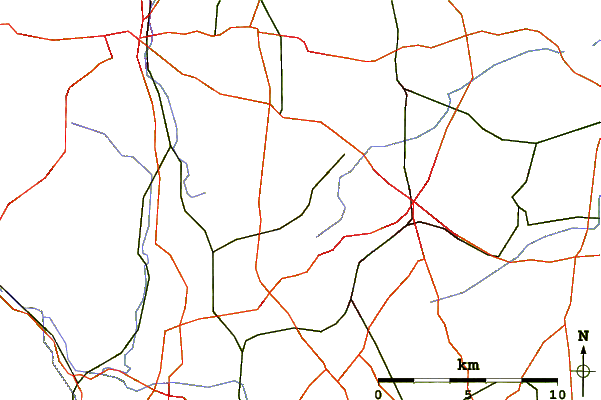 Roads and rivers around Silverhill, Nottinghamshire