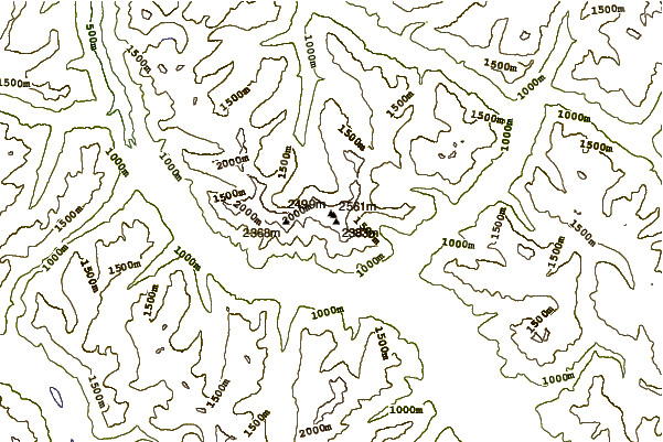 Mountain peaks around Silvertip Mountain