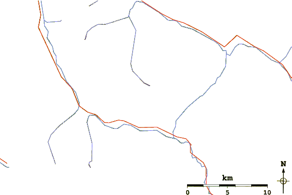 Roads and rivers around Silvertip Mountain