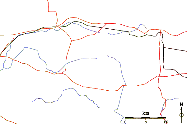 Roads and rivers around Simi Peak