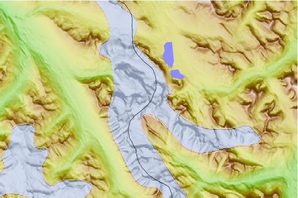 Surf breaks located close to Simon Peak (Canada)