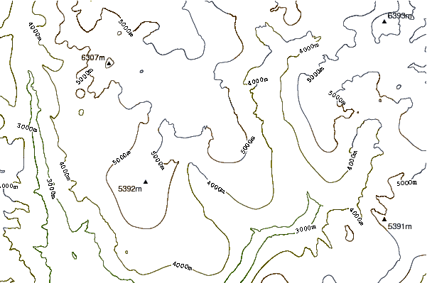 Mountain peaks around Singhi Kangri