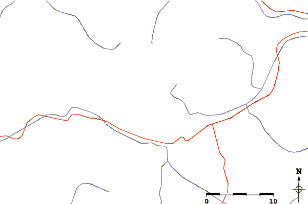 Roads and rivers around Sirbal Peak