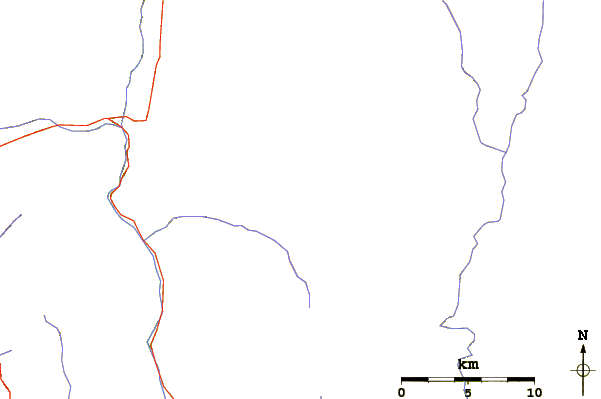 Roads and rivers around Sirretta Peak