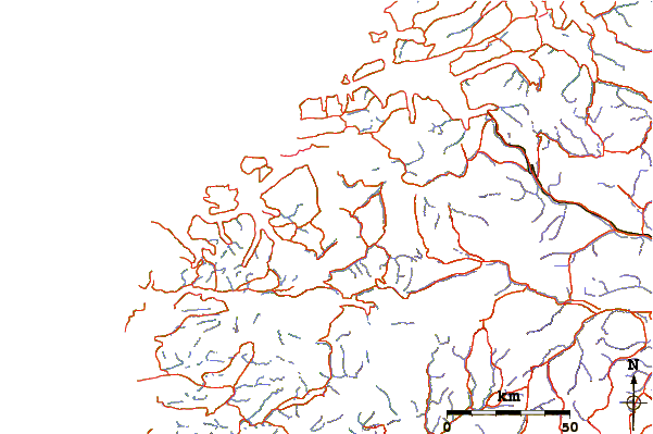 Roads and rivers around Skårasalen